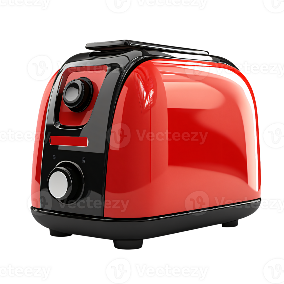 Red Black Toaster Kitchen Appliance Breakfast Modern Design Home Electric png