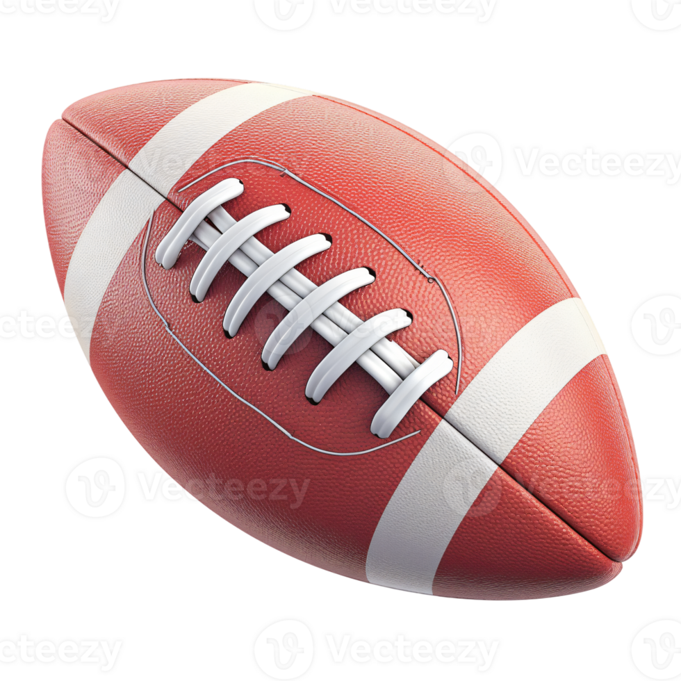 American Football Close up Red White Stripes Game Sport Competition Equipment Leather Texture png