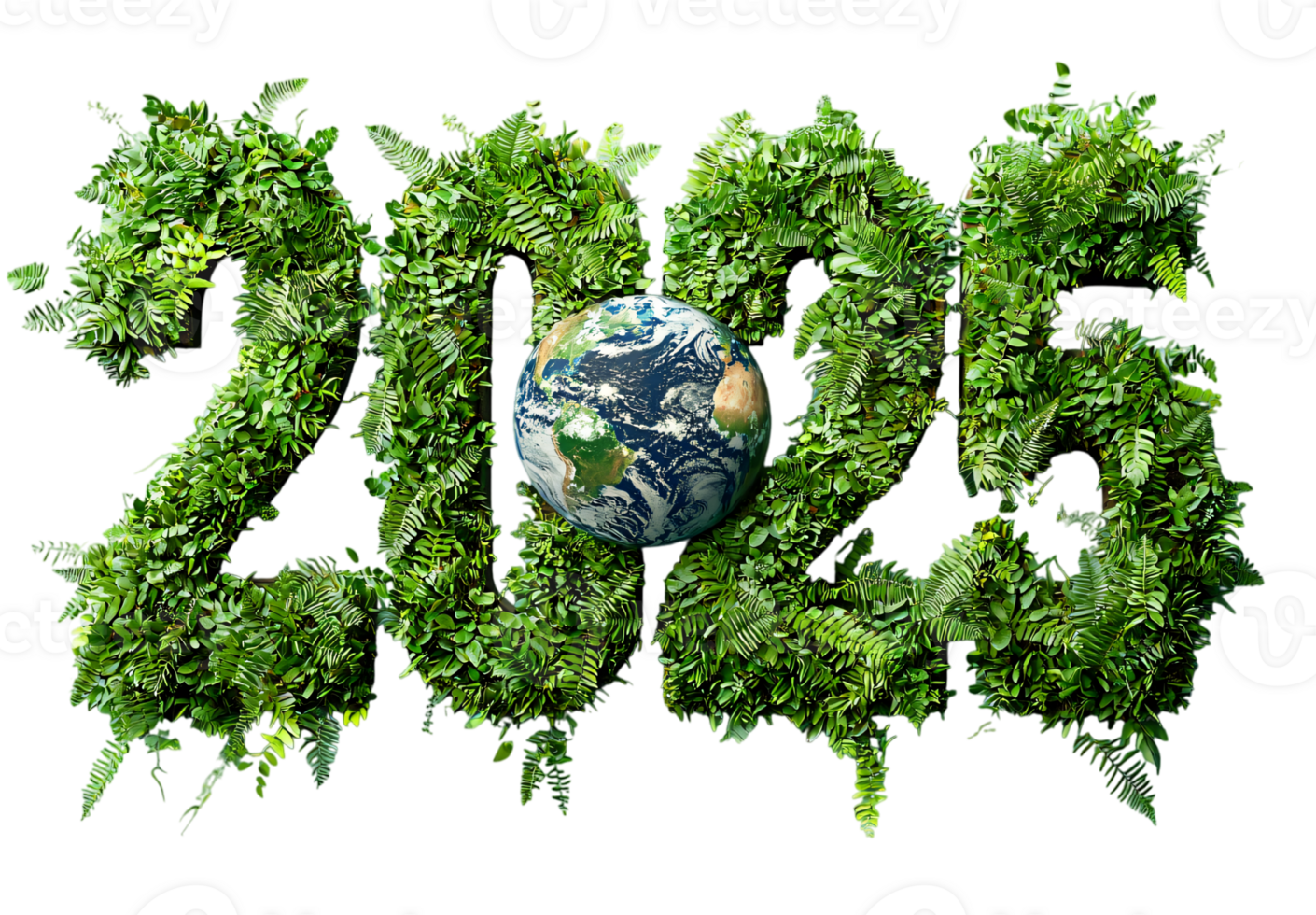 2025 Green Earth Lush Foliage Planet Environmental Concept png