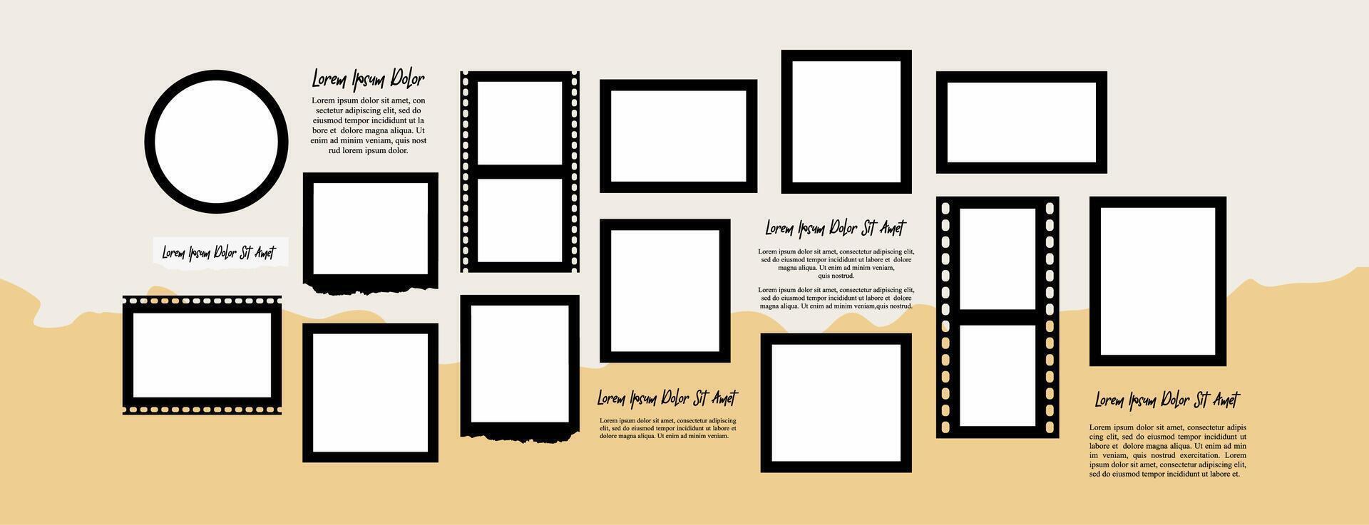 Untidy photo frame collage vector