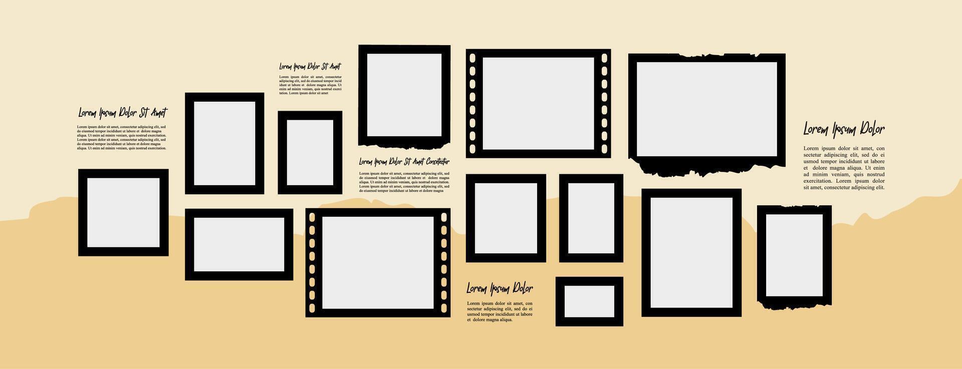 Photo frame collage concept vector
