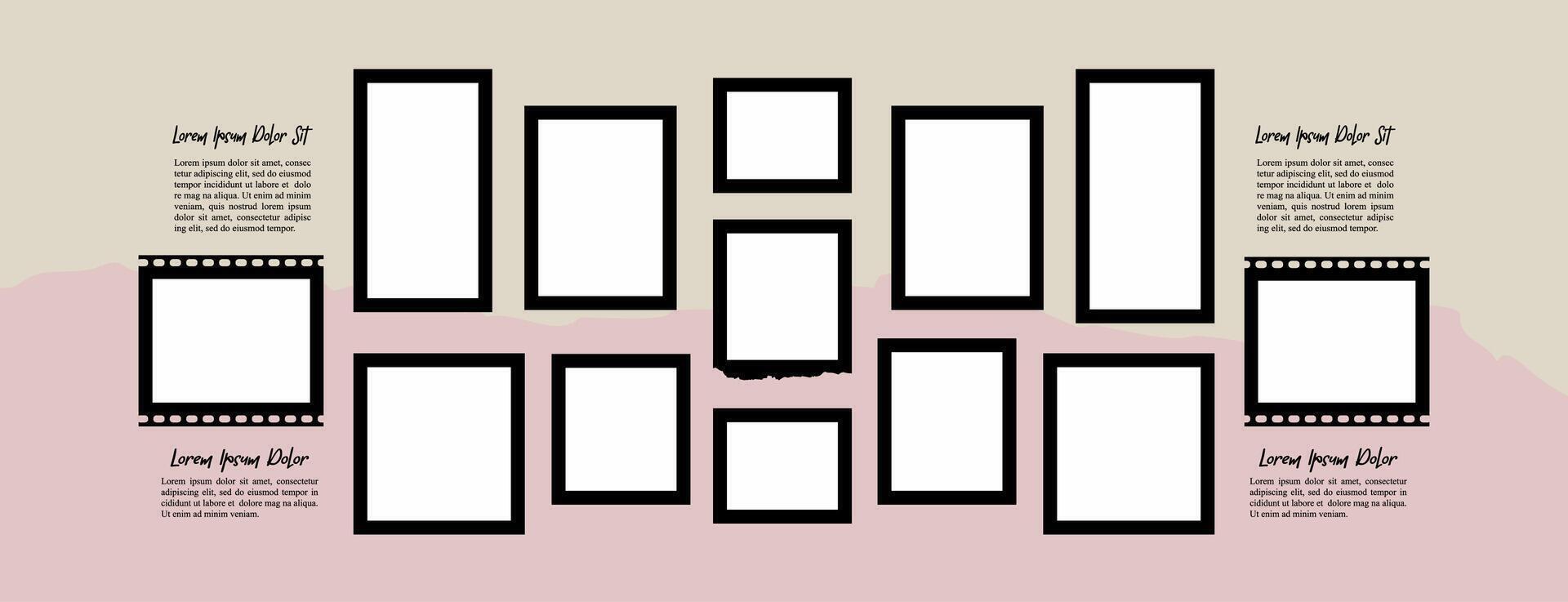 photo frames set with text space vector