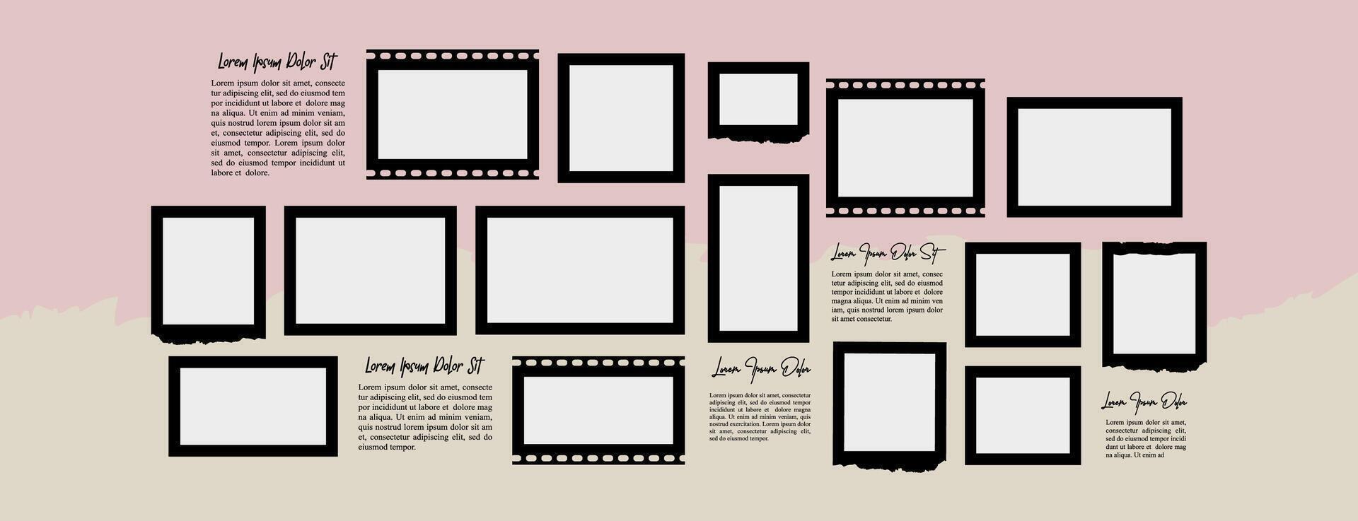 Collage grid photo effect vector