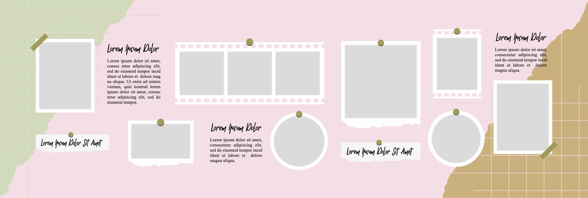 Photo frame collage modern concept vector