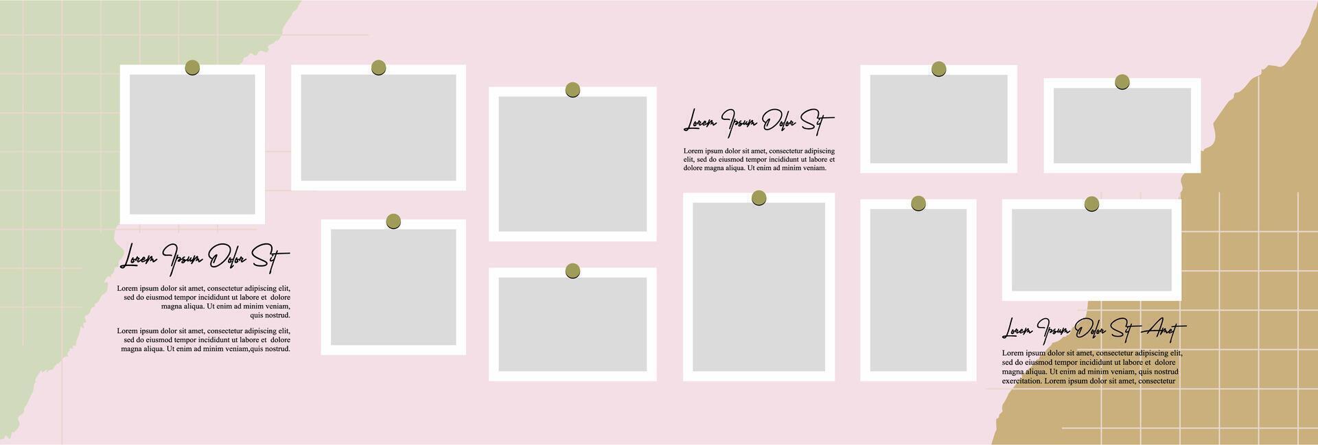 photo collage design template vector