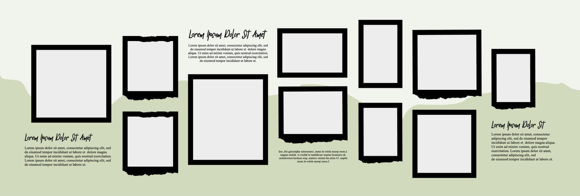 grid digital photo collage design template vector