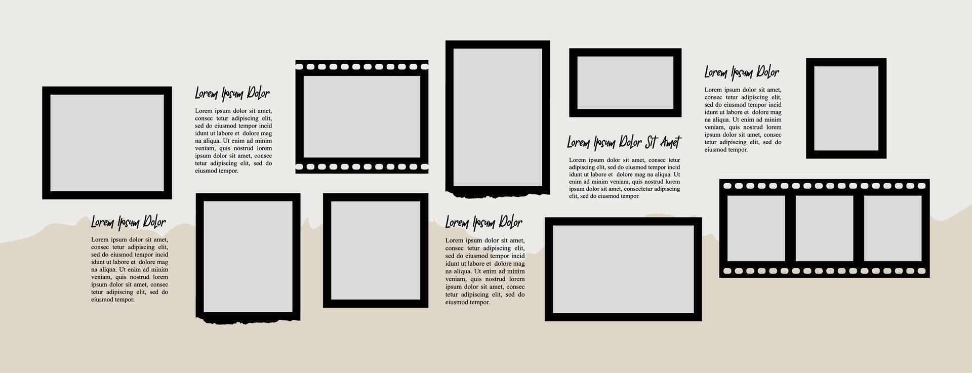 blank picture collage template vector