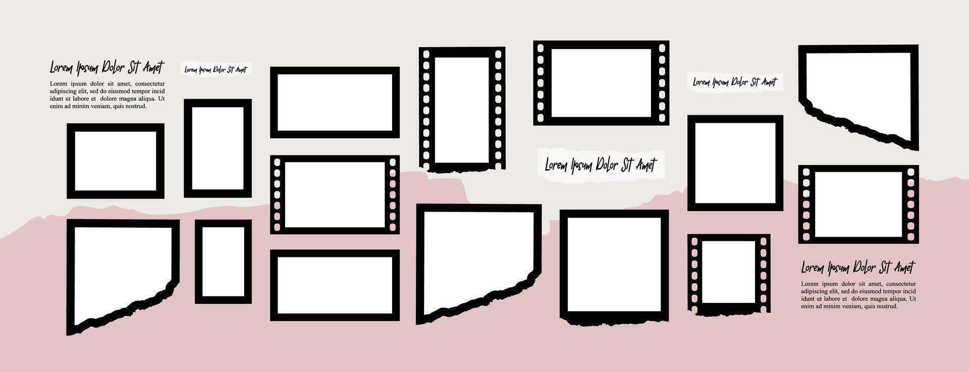 page grid layout abstract photo frames vector