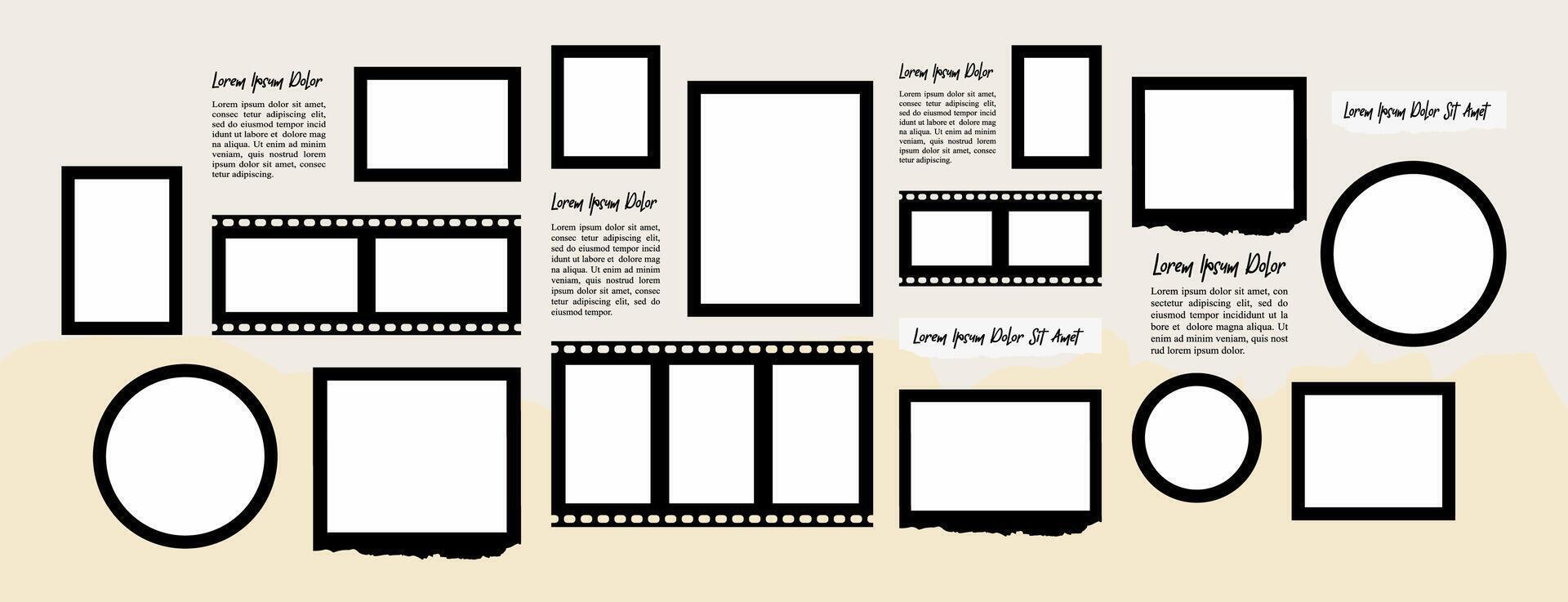 photo frame collage template vector
