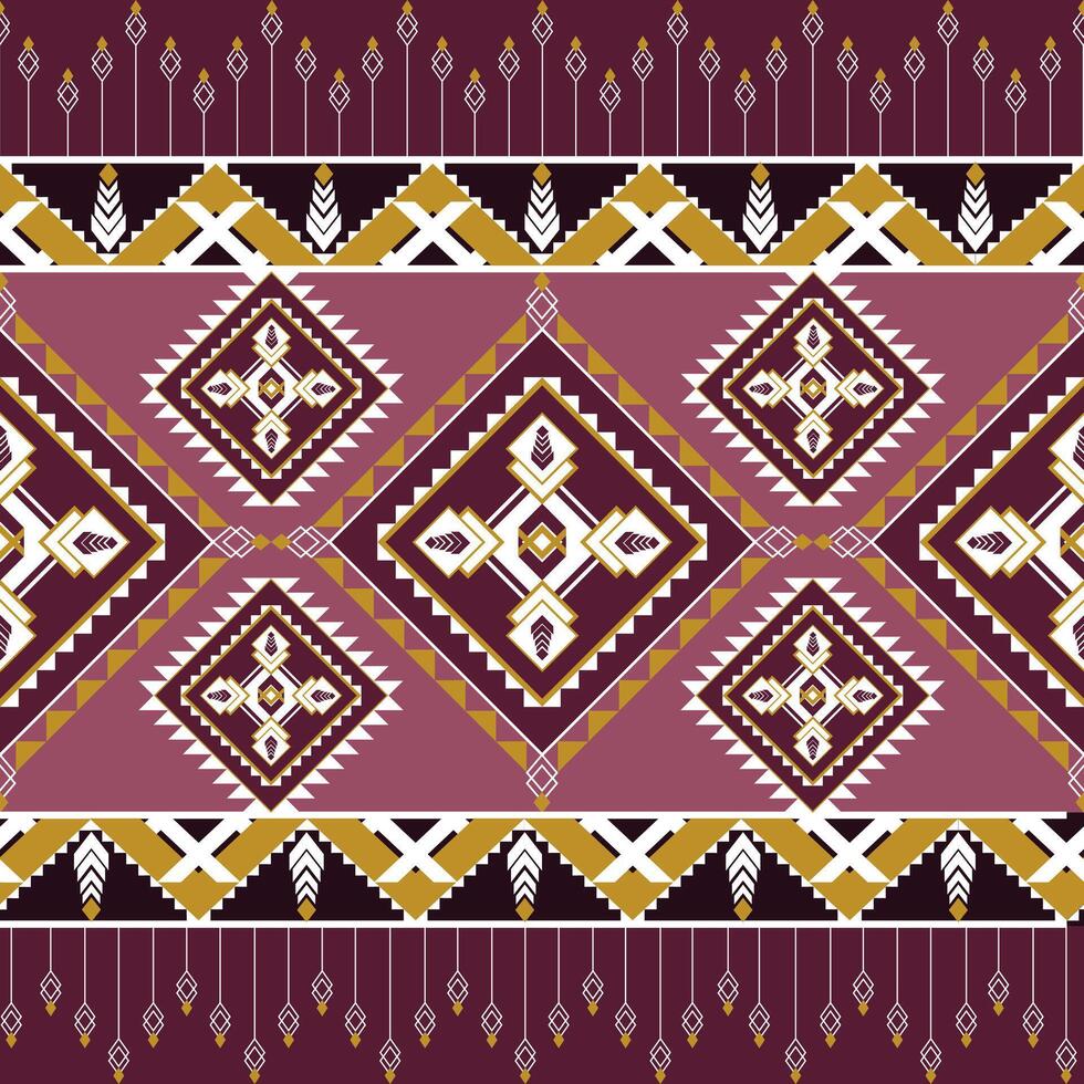 Geometric pattern in purple, white, and gold with intricate designs vector