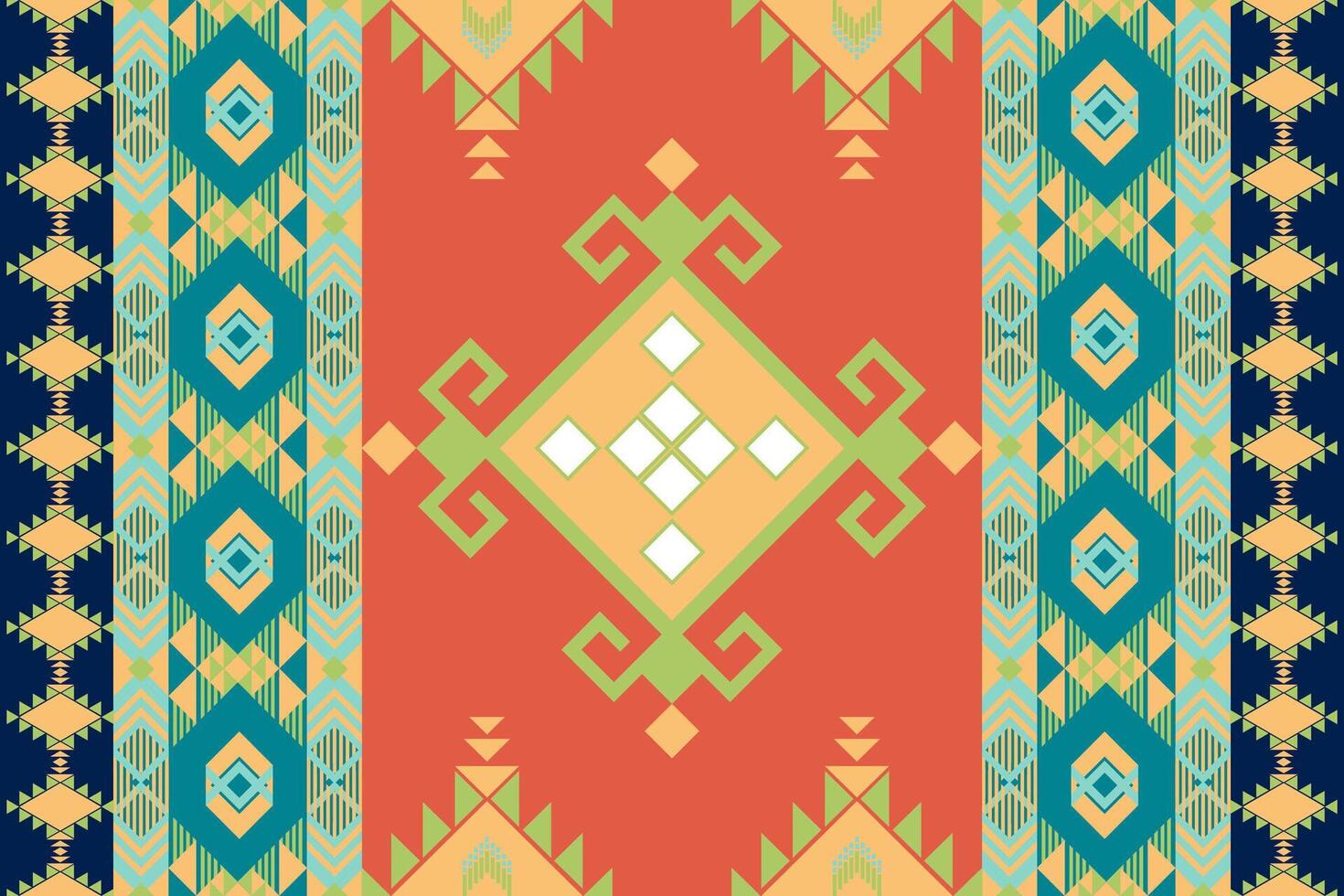 Colorful geometric pattern with vibrant shapes and intricate designs, perfect for textiles or wallpapers vector