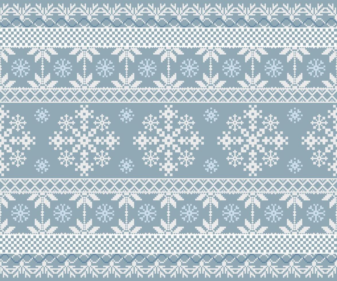 Cozy winter pattern featuring snowflakes and leaves in blue and white. Perfect for festive designs vector
