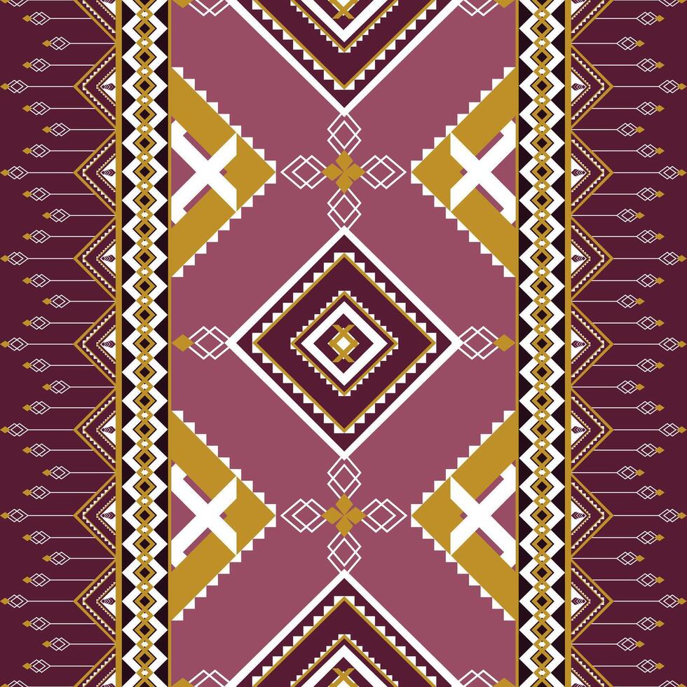 Geometric pattern in purple, gold, and white with intricate designs vector