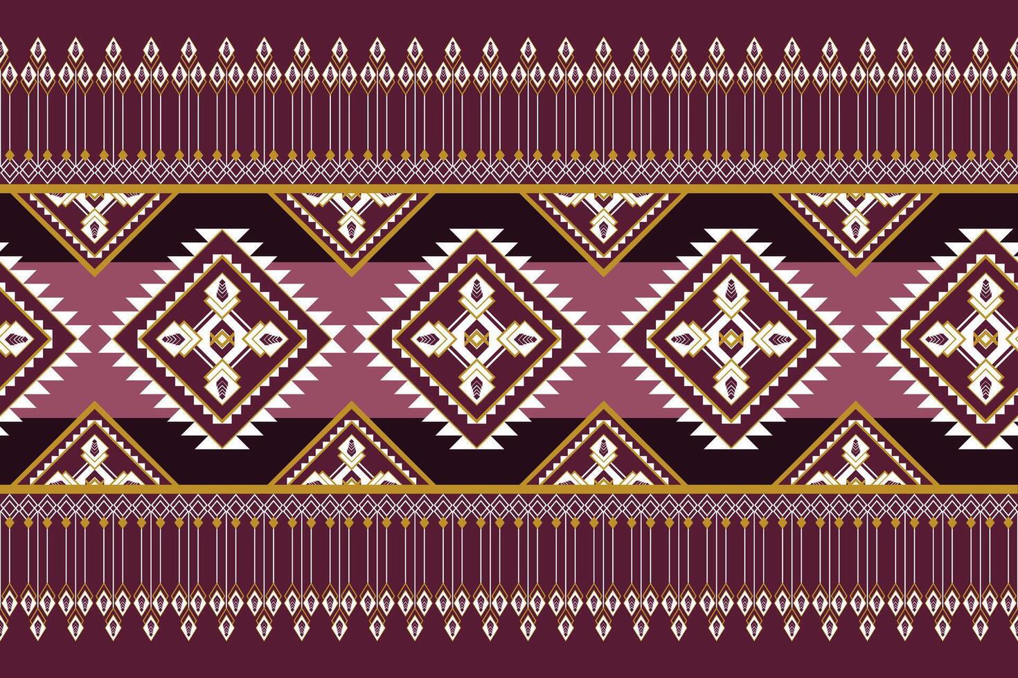 Geometric pattern featuring diamonds and lines in purple and gold tones, creating vibrant and intricate design vector