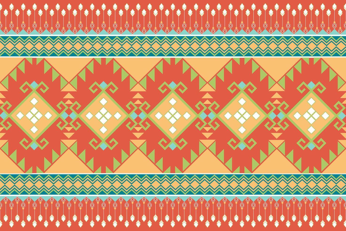 Vibrant geometric pattern with orange, yellow, and turquoise elements, showcasing intricate designs and shapes vector