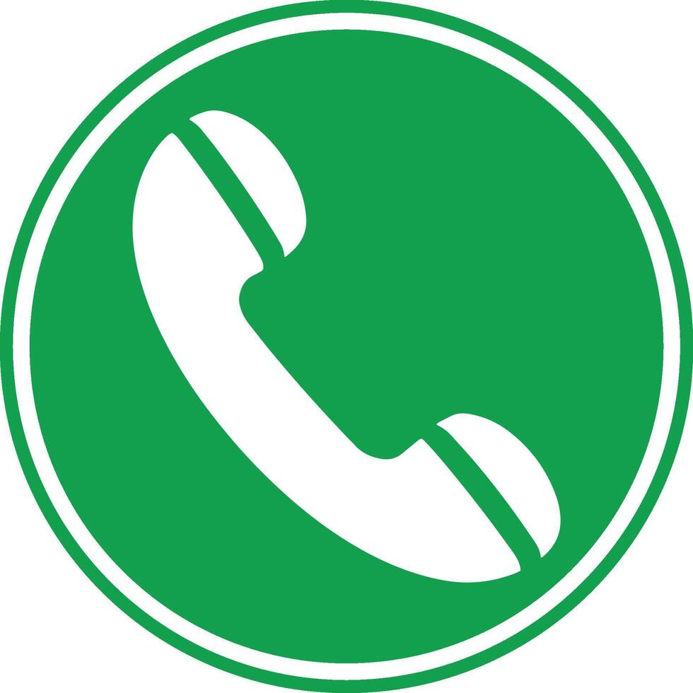 Call icon design green color vector