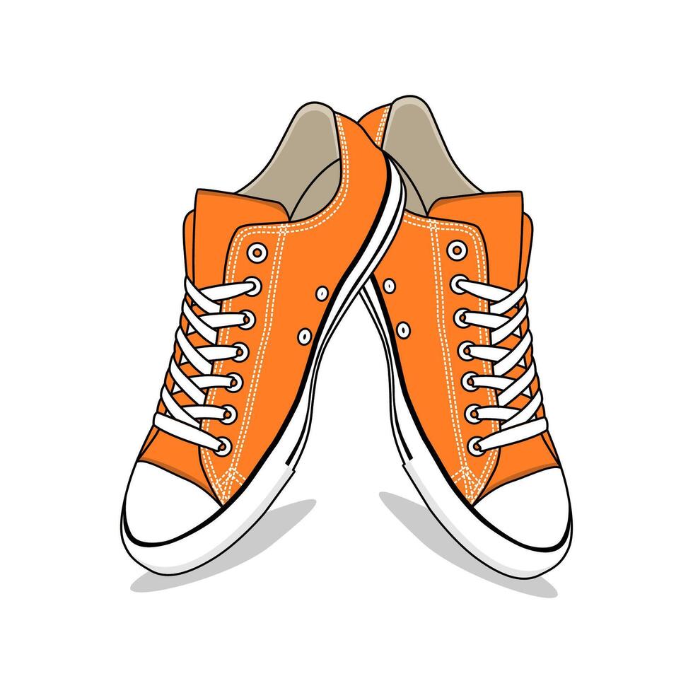 Sneakers Shoes Illustration with Orange color vector