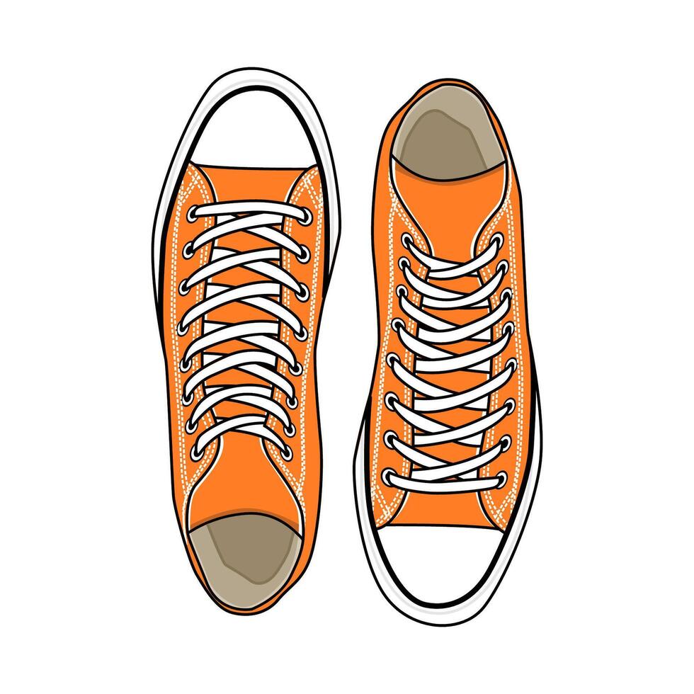 sneakers on white background drawn in a sketch style vector