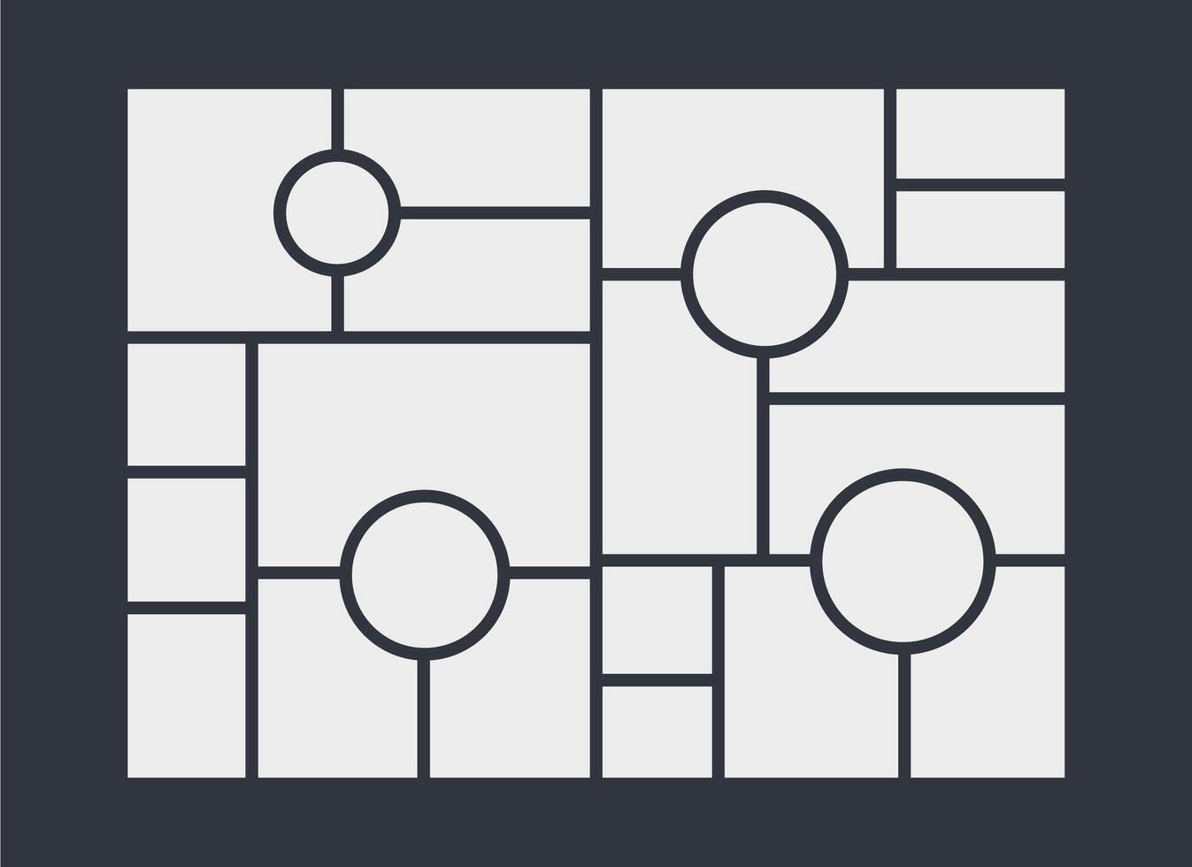 Collage grid photo effect template design vector