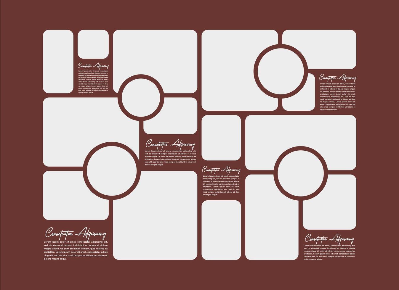 digital photo wall picture collage template vector