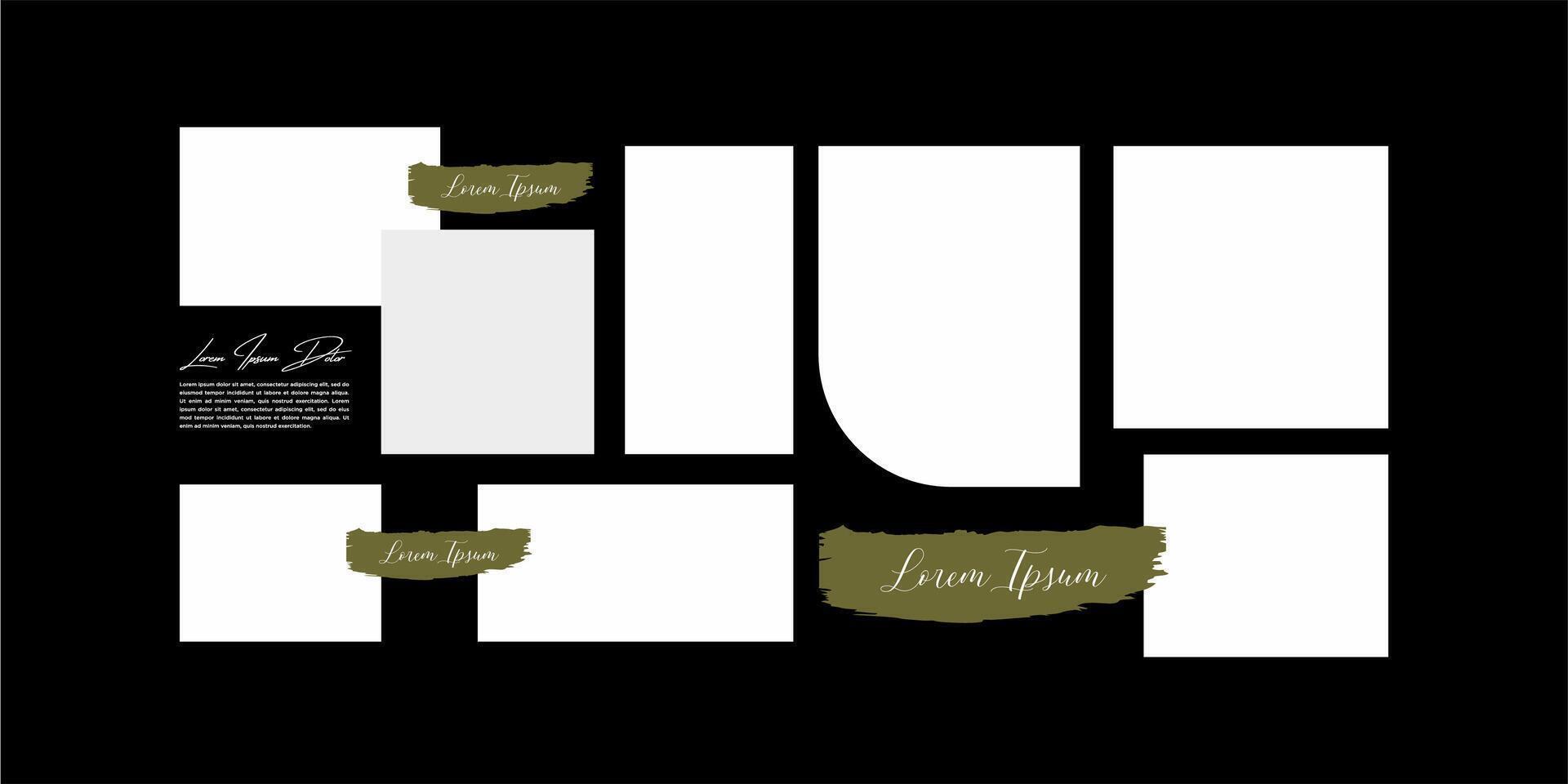Blank collage frame template for photos and images vector