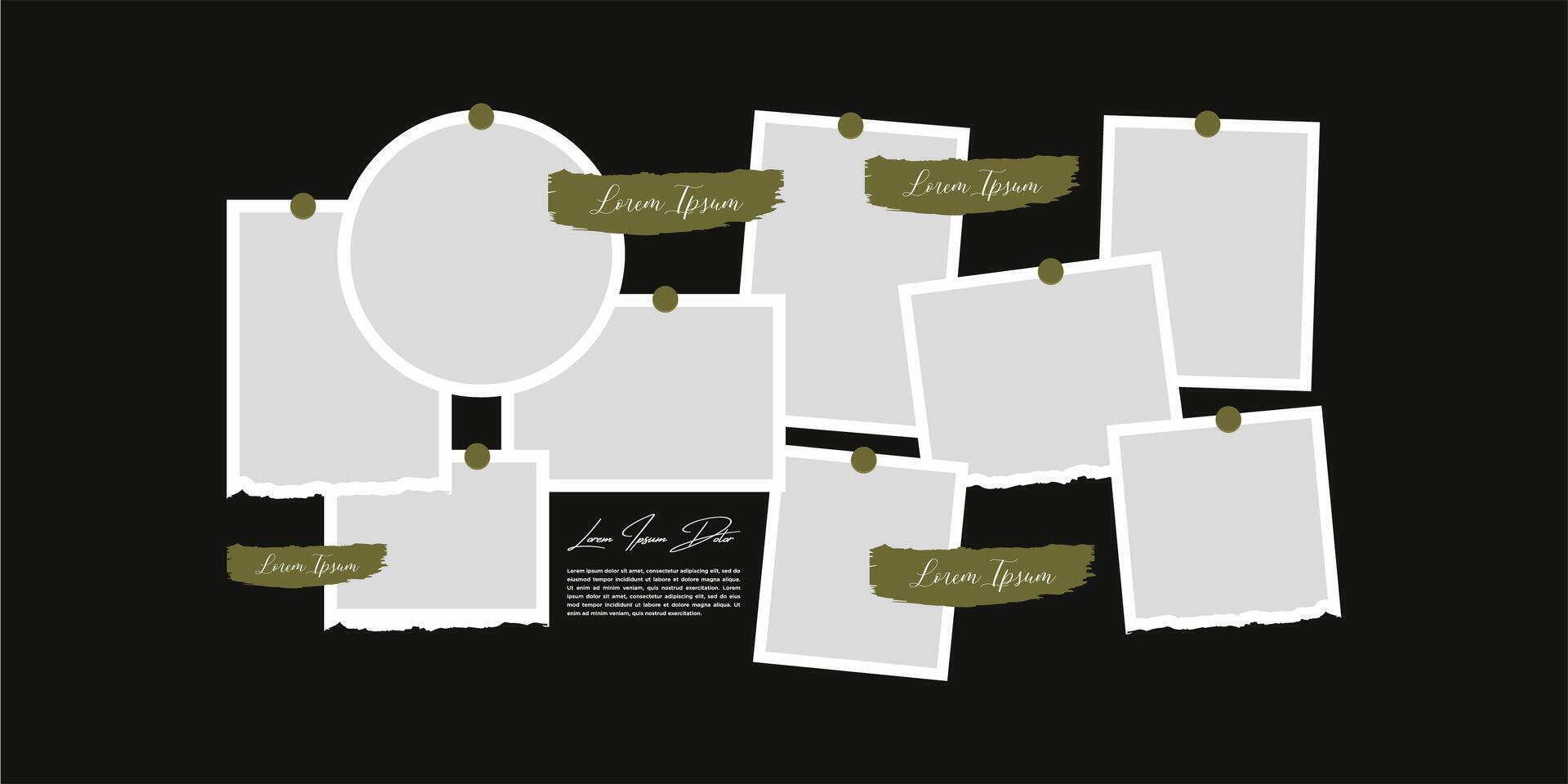 photo frame collage collection template design vector