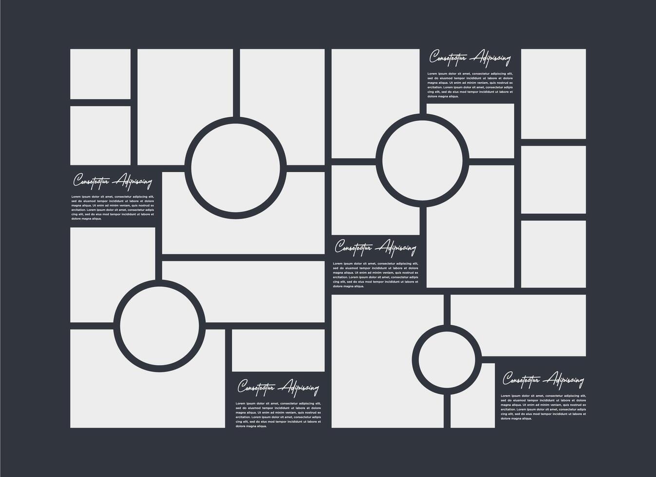 Collage grid effect overlay vector