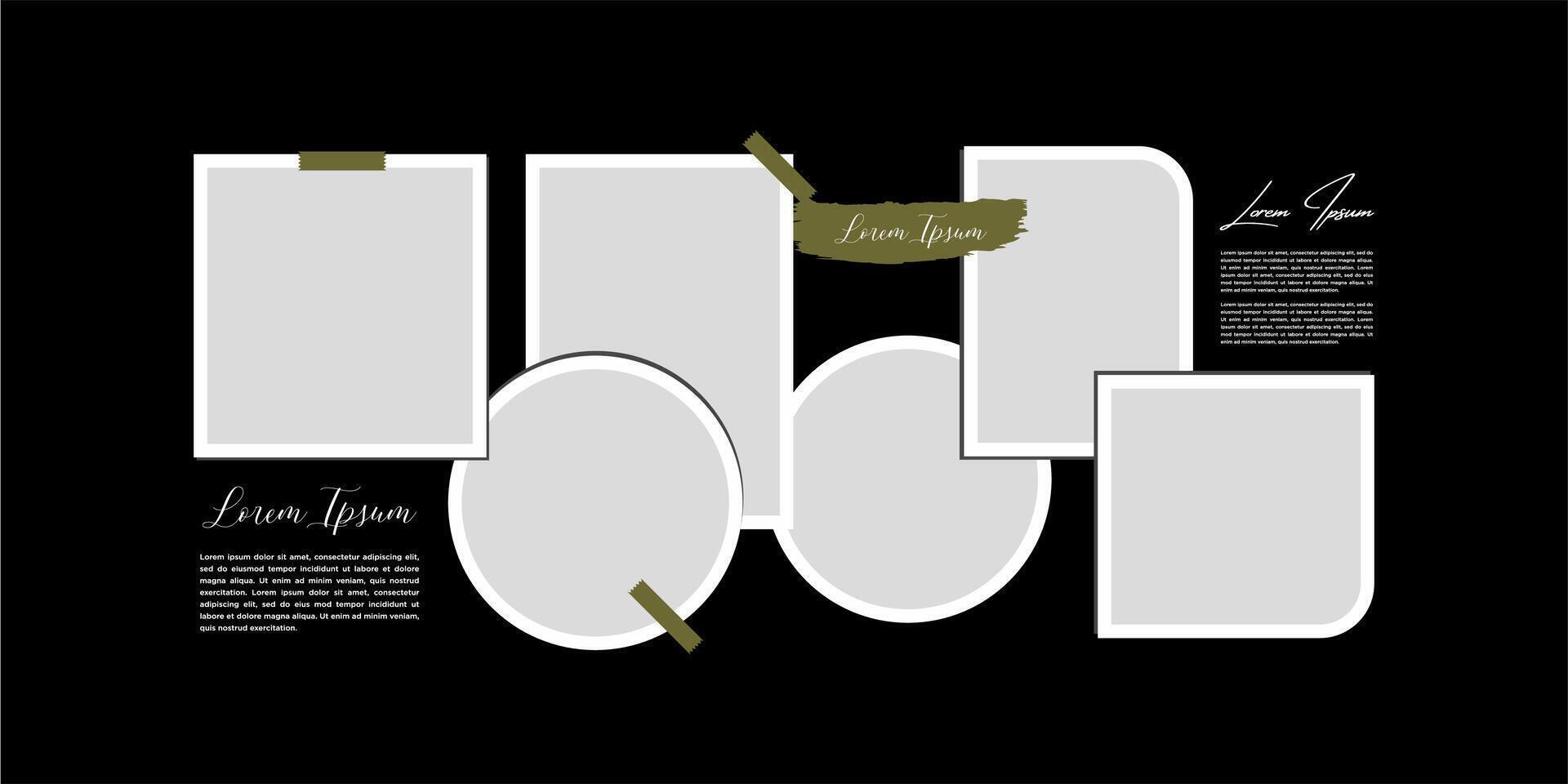 photo frames on light background Pile of photo vector