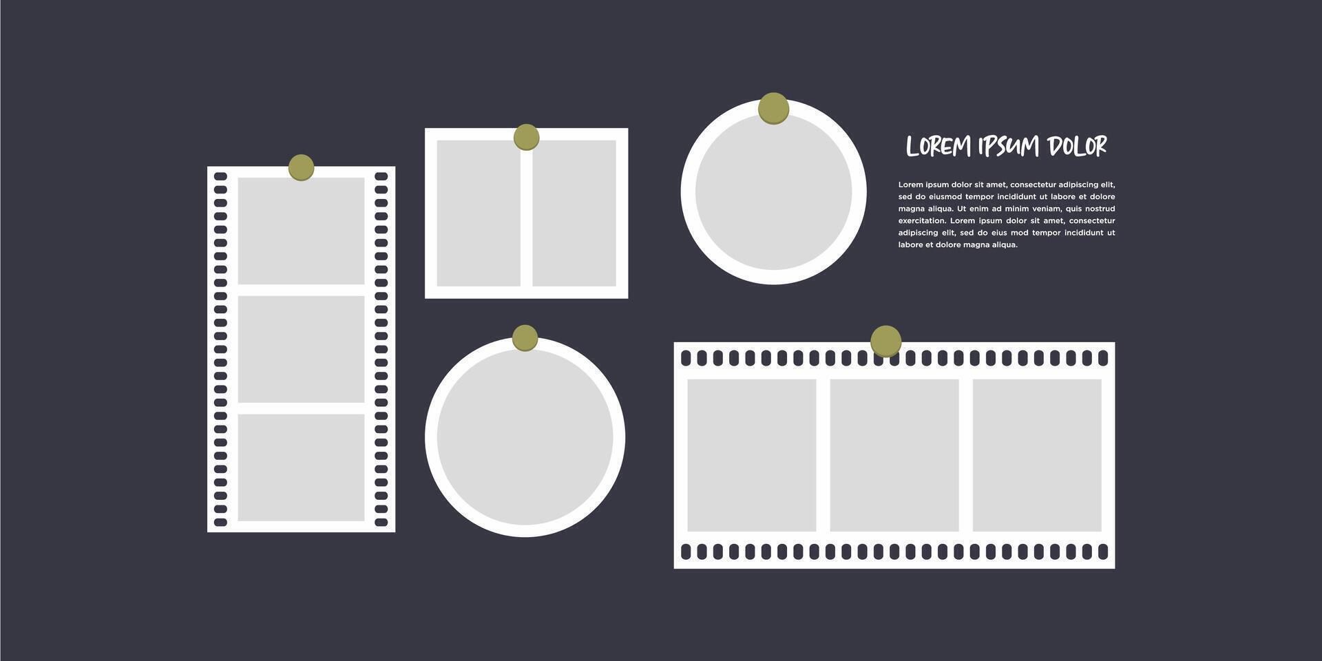 blank picture collage template vector