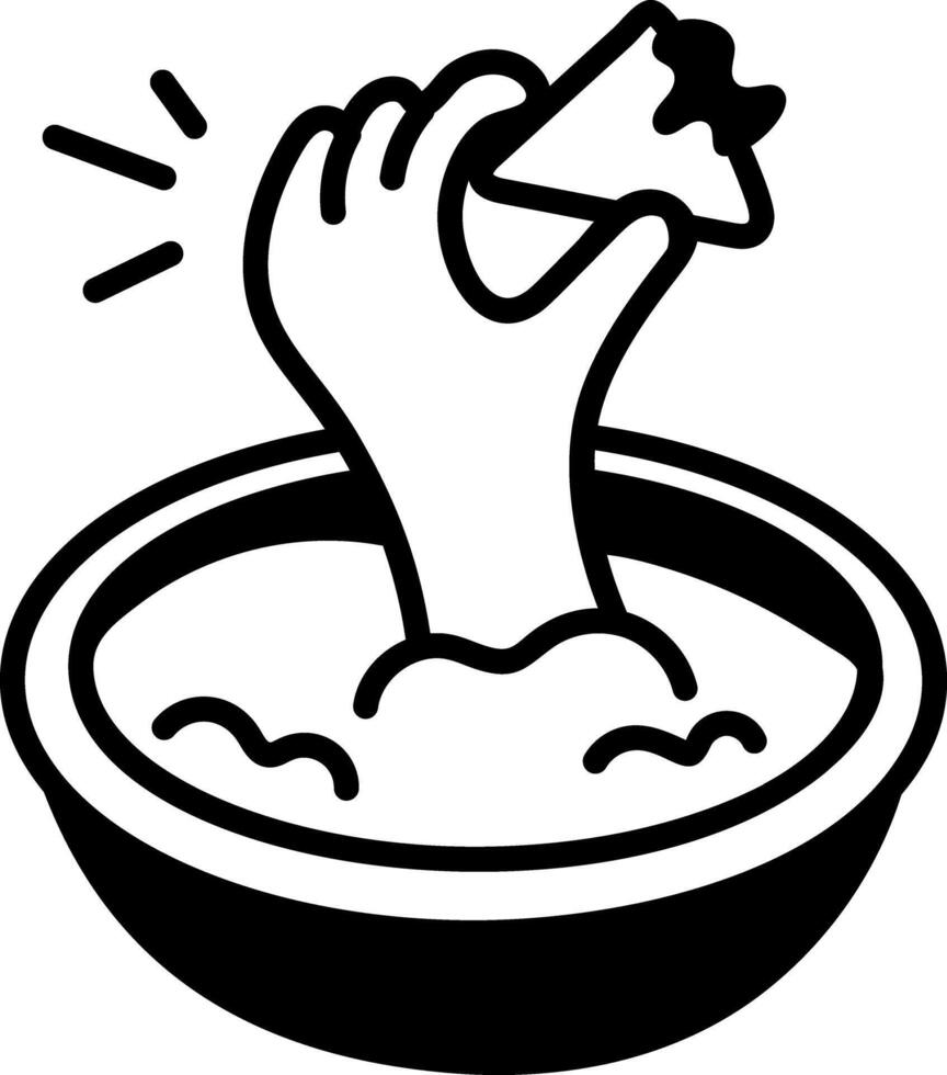 A doodle style icon of nacho sauce vector