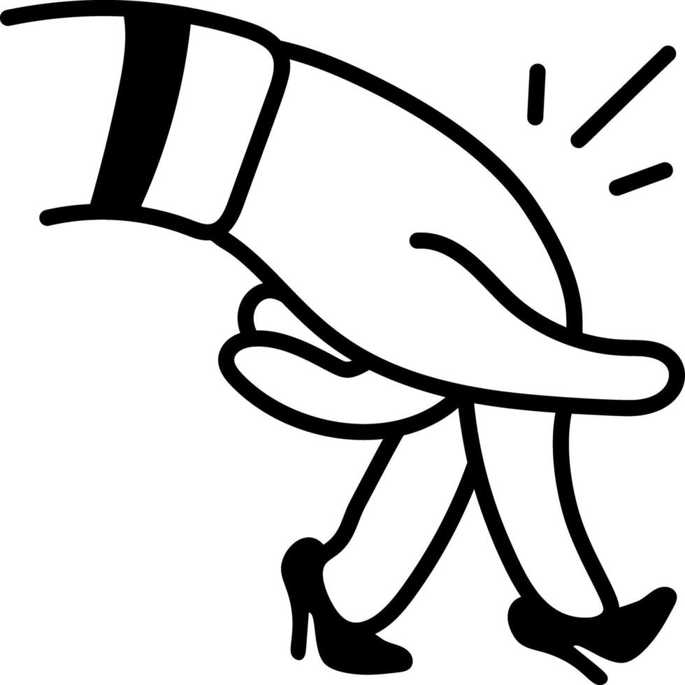 A hand drawn icon of dancing hand vector