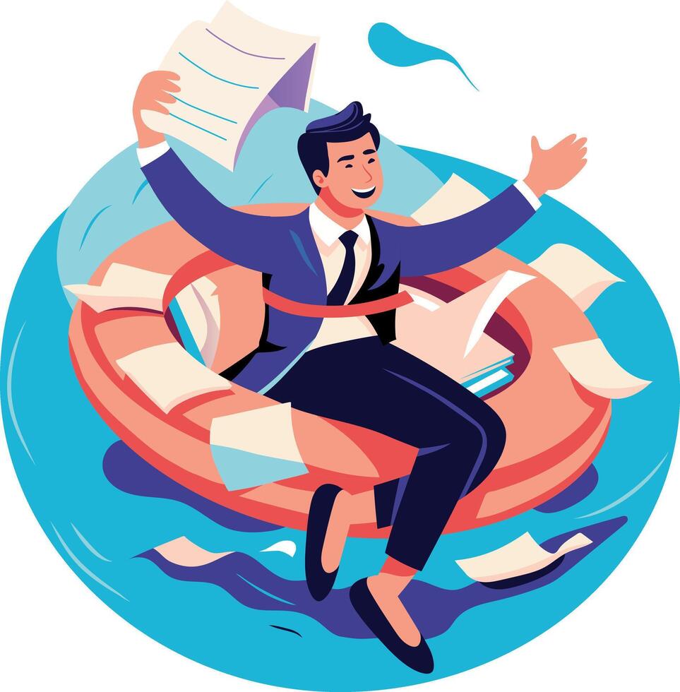 Work happiness illustration in flat style vector