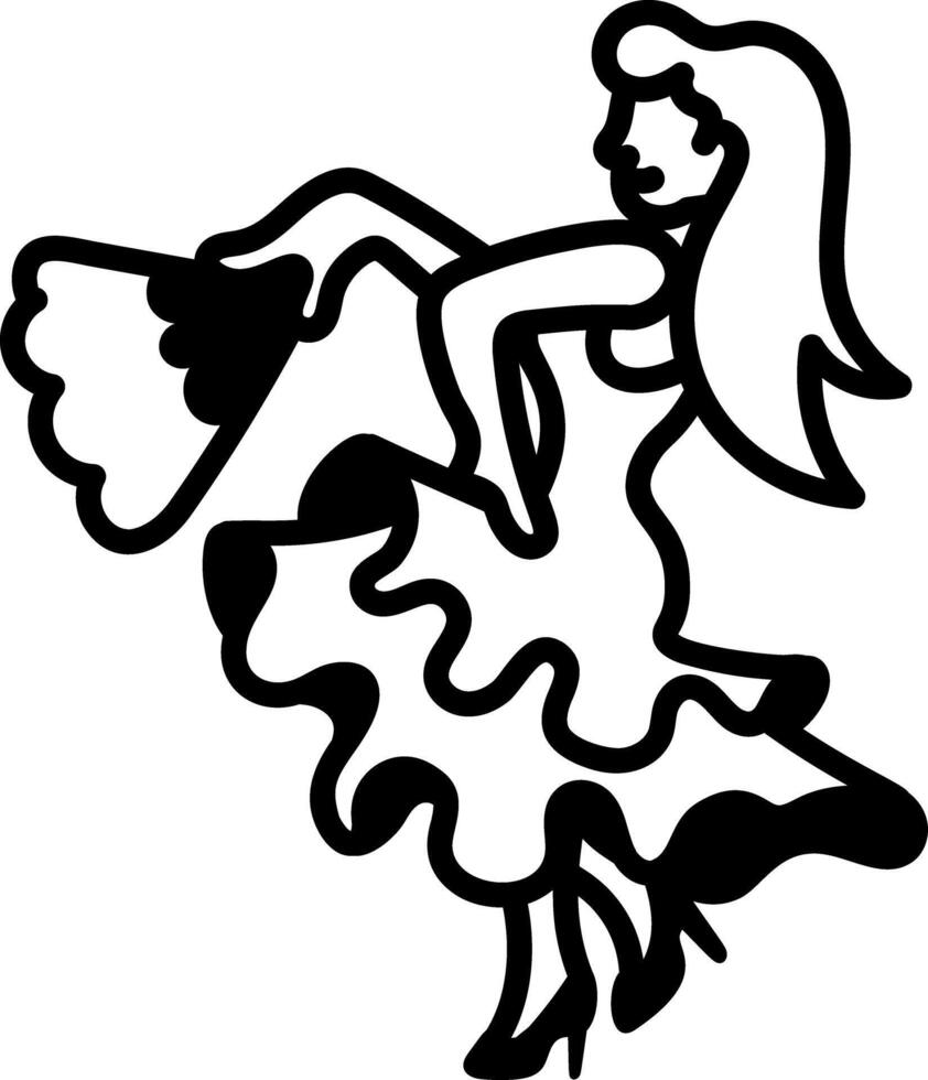 A doodle icon of a girl doing flamenco dance vector