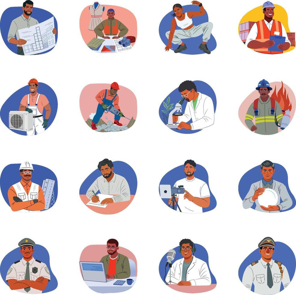 Pack of Career Flat Style Illustrations vector