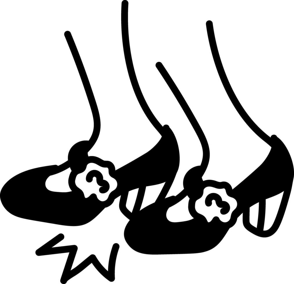 A hand drawn icon of dancing shoes vector
