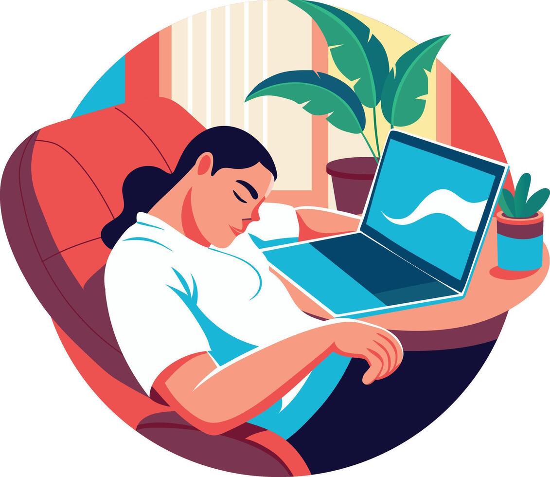 Napping illustration of a person in flat style vector