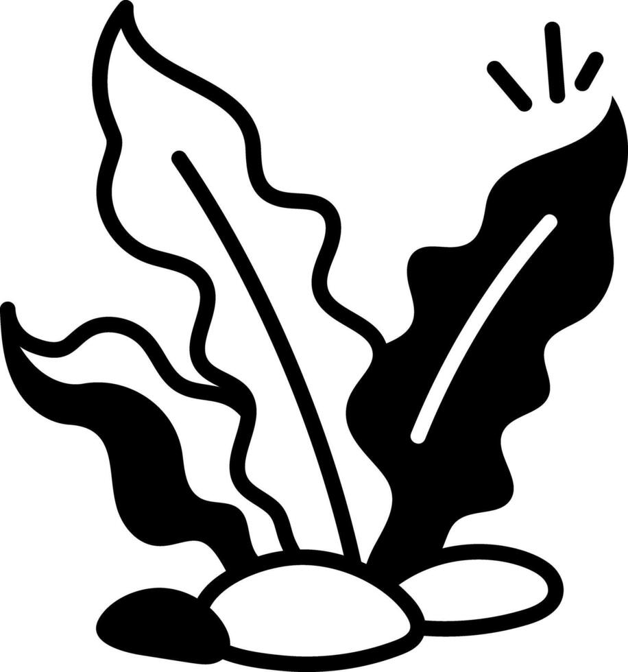 Seaweed icon in hand drawn style vector