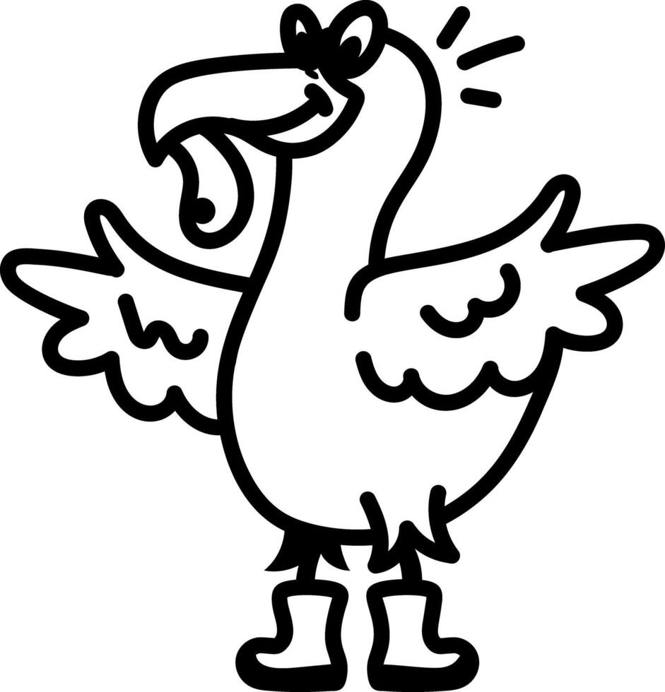 Seagull bird icon in hand drawn style vector