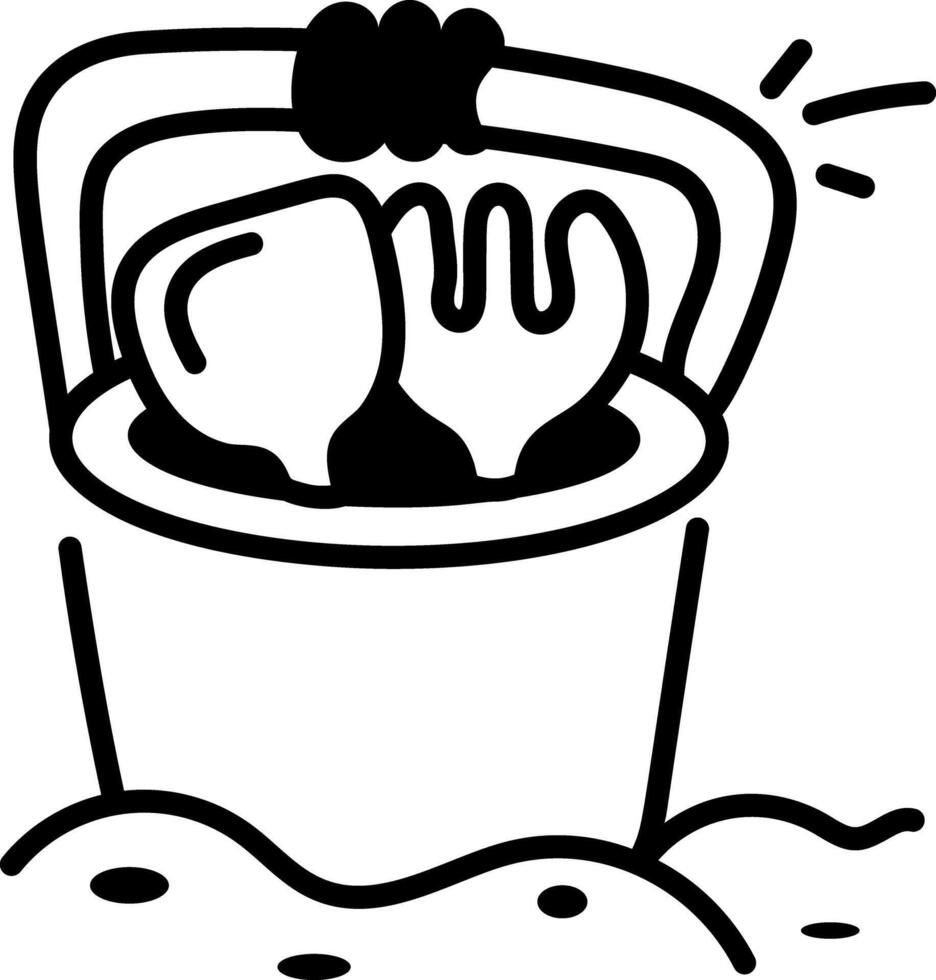 Sand toys icon in hand drawn style vector