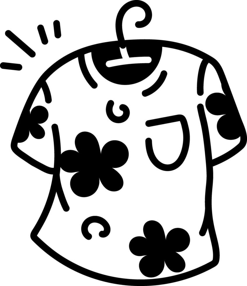 Floral shirt icon in hand drawn style vector
