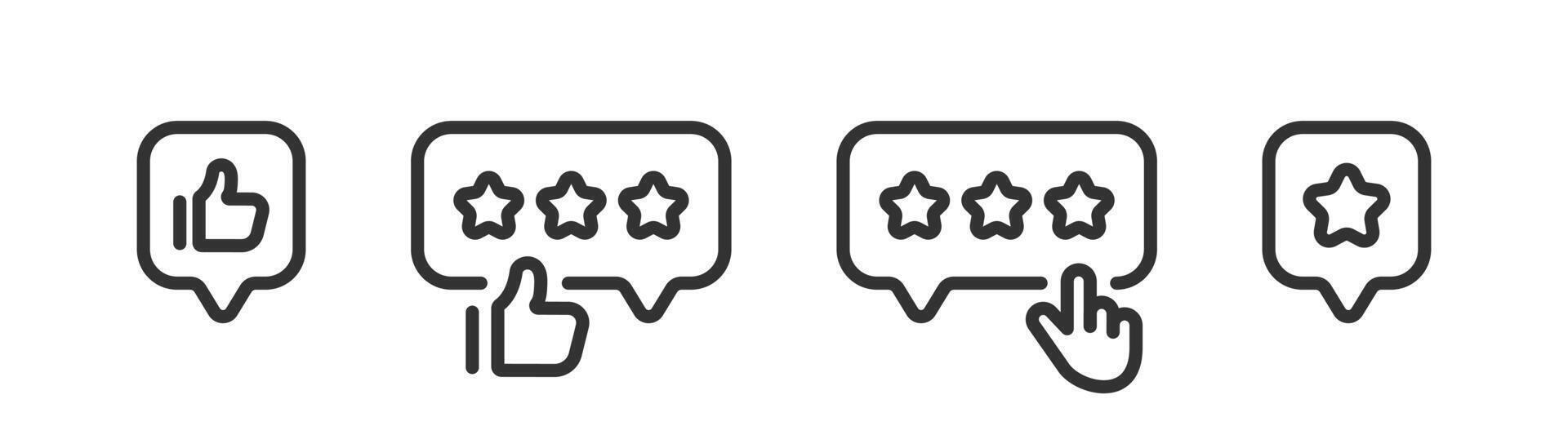 Client feedback message bubble icon. Good rating. Positive review. Best quality service. Like, star evaluation. vector