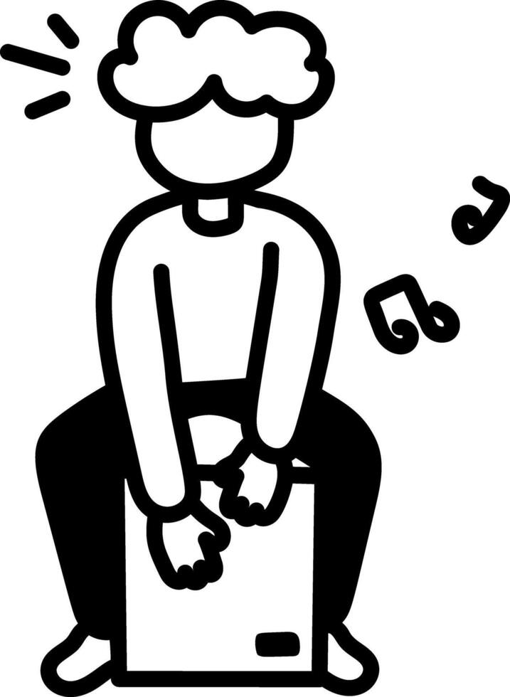 A hand drawn icon of a cajon drummer vector