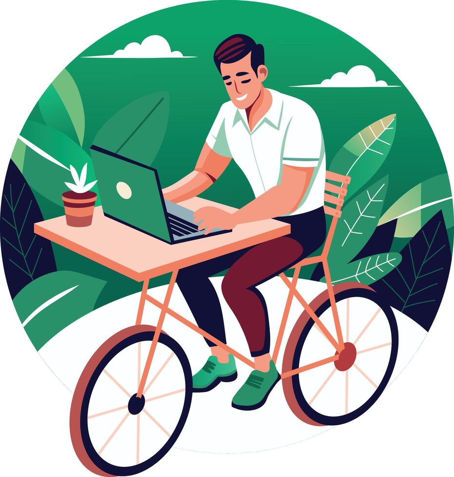 Work addiction illustration in flat style vector