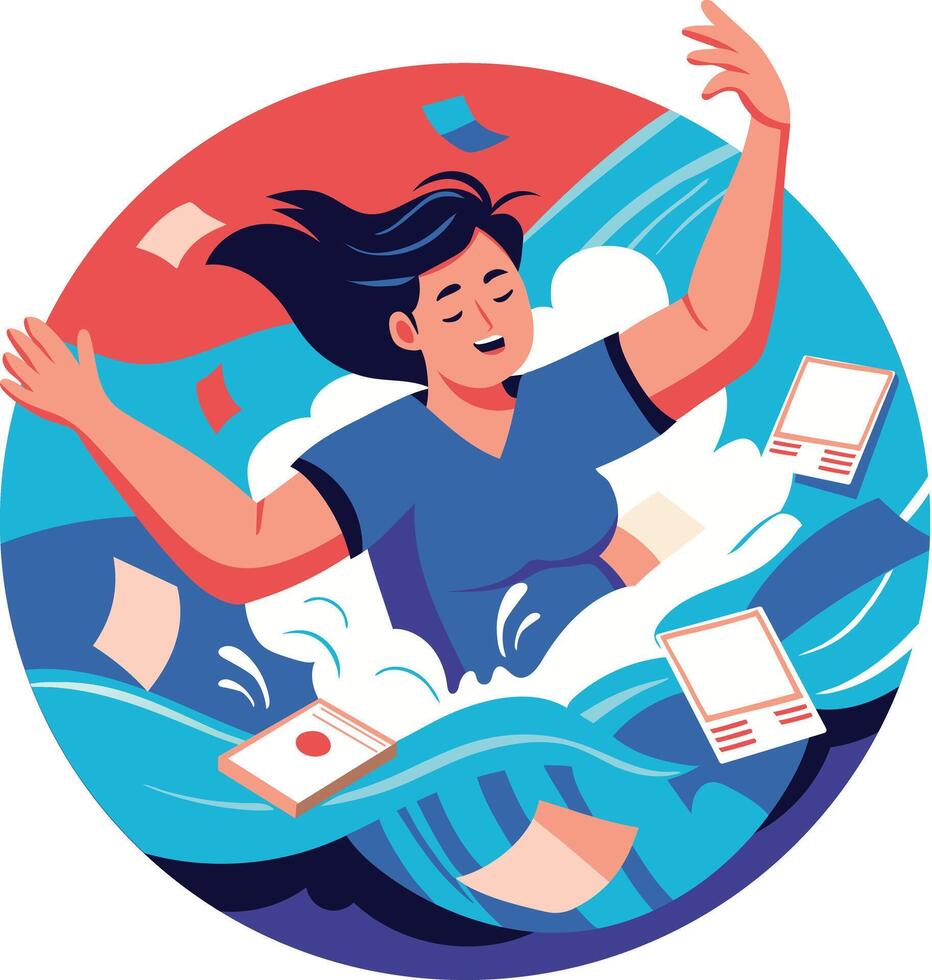 Task overload illustration in flat style vector