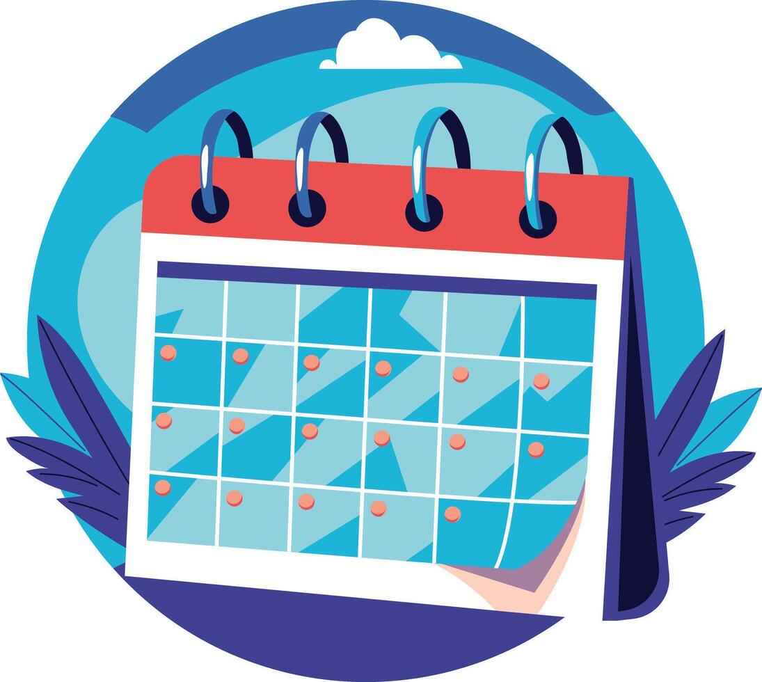 A flat illustration of a work schedule vector
