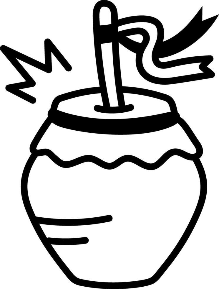 A hand drawn icon of a zambomba drum vector