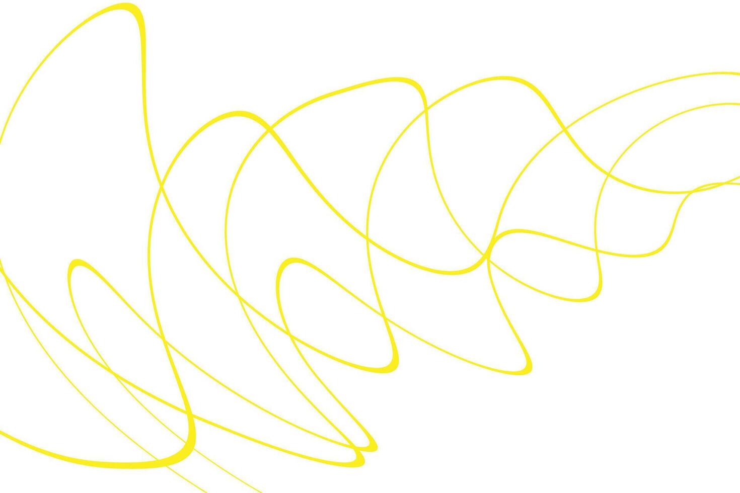 simple abstract yellow color creative curb chaotic wavy wire line pattern a yellow swan with yellow lines on a white background vector