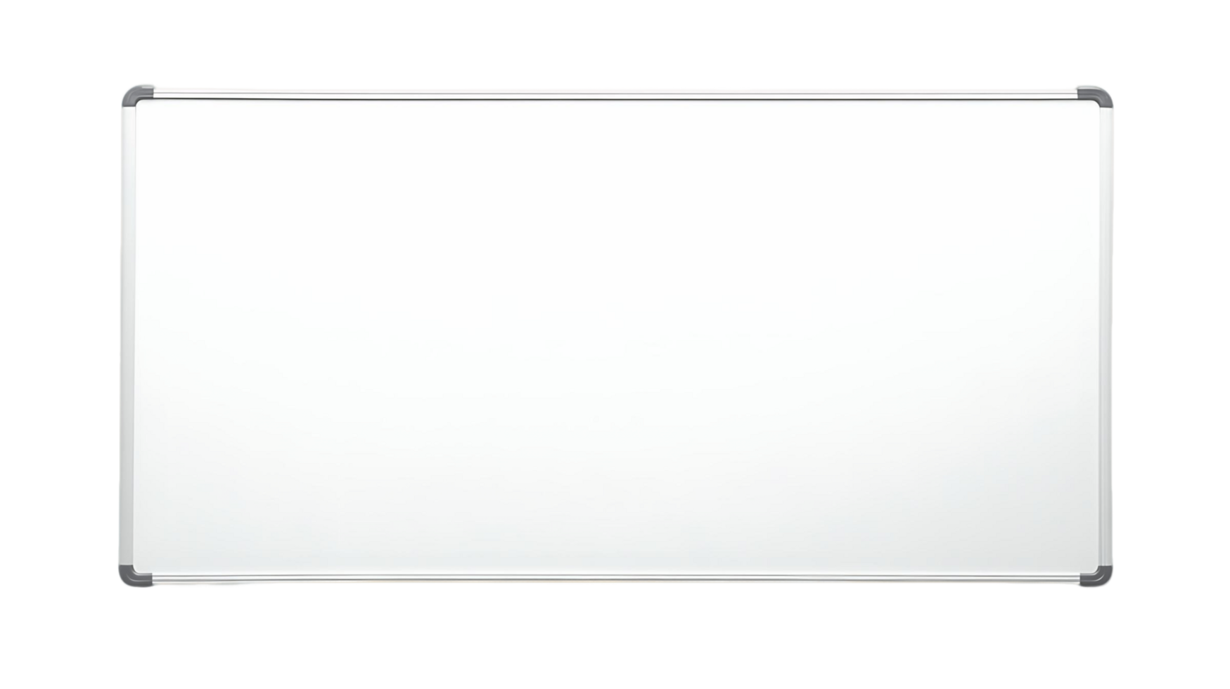 Blank Whiteboard with Aluminum Frame png