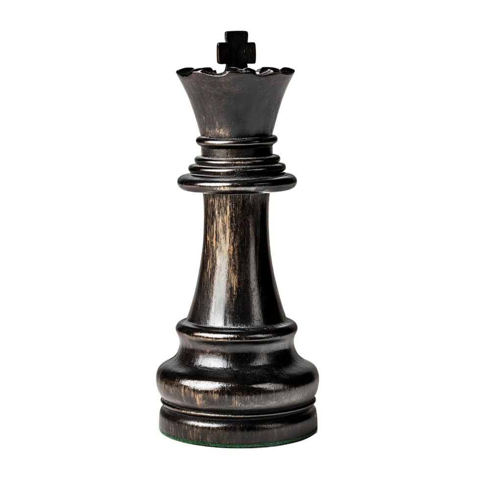 Elegant Black Chess Queen Piece Studio Shot png