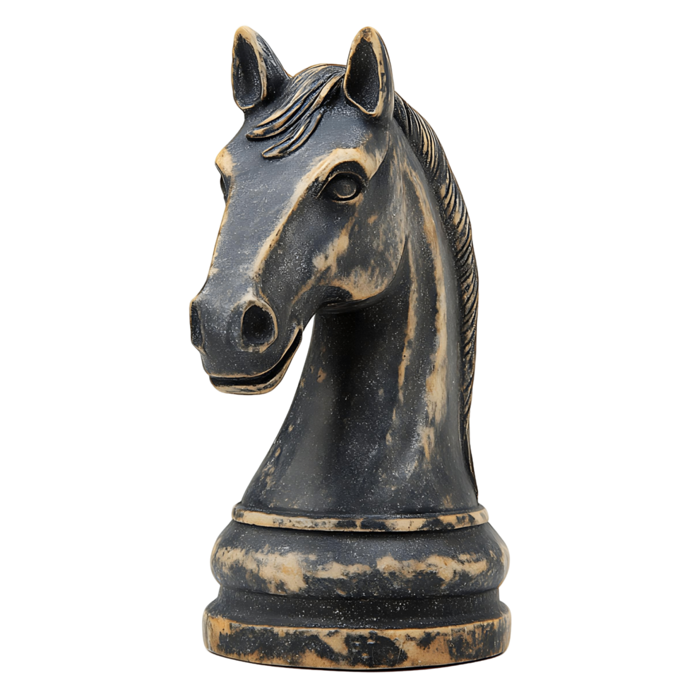Elegant Black Knight Chess Piece png